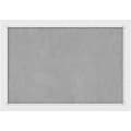 Amanti Art Magnetic Bulletin Board, Aluminum/Steel, 40" x 28", Blanco White Wood Frame