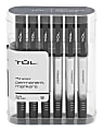 TUL® Permanent Markers, Fine Point, Silver Barrel, Black Ink, Pack Of 12 Markers