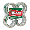 Duck® HD Clear™ Heavy-Duty Packaging Tape, 1.88" x 54.6 Yd., Clear, Pack Of 4 Rolls