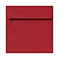 LUX Square Envelopes, 6 1/2" x 6 1/2", Peel & Press Closure, Ruby Red, Pack Of 250