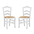 Linon Home Décor Products Flores Side Chairs, White/Natural, Set Of 2 Chairs 1 thumbnail image