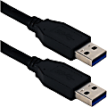 QVS 3ft USB 3.0/3.1 Type A Male to Male 5Gbps Black Cable - 3 ft USB Data Transfer Cable for Computer - First End: 1 x USB 3.1 Type A - Male - Second End: 1 x USB 3.1 Type A - Male - 5 Gbit/s - Shielding - Black - 1