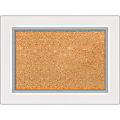 Amanti Art Rectangular Non-Magnetic Cork Bulletin Board, Natural, 23” x 17”, Eva White Silver Plastic Frame