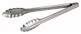 Winco Stainless-Steel Tongs, 12", Silver