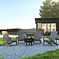 Flash Furniture 5-Piece Charlestown Adirondack Chair Set, Light Gray 1 thumbnail image