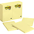 Post it® Notes, 1200 Total Notes, Pack Of 12 Pads, 4" x 6", Canary Yellow, Lined, 100 Notes Per Pad