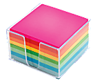 Office Depot® Brand Plexi Note Cube, 3 1/4" x 3 1/4", Unruled, 500 Sheets, Assorted Neon Colors 1 thumbnail image