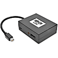 Tripp Lite 2-Port Mini DisplayPort to DisplayPort Multi-Stream Transport 4Kx2K - Video splitter - 2 x DisplayPort - desktop - TAA Compliant 1 thumbnail image