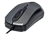 Manhattan Edge USB Wired Mouse, Grey, 1000dpi, USB-A, Optical, Compact, Three Button with Scroll Wheel, Low friction base, Three Year Warranty, Blister - Mouse - optical - 3 buttons - wired - USB - gray 1 thumbnail image