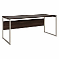 Bush® Business Furniture Hybrid Computer Table Desk With Metal Legs, 72"W x 30"D, Black Walnut, Standard Delivery