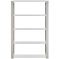 Eurostyle Dillon 61"H 5-Shelf Bookcase, Steel/White