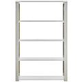Eurostyle Dillon 61"H 5-Shelf Bookcase, Steel/White 1 thumbnail image