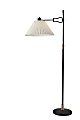 Adesso Elijah Floor Lamp, 61-1/4”H, Off-White Shade/Black & Antique Brass Base 1 thumbnail image