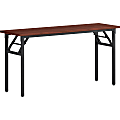 Lorell® Folding Melamine Training Table, 30”H x 60”W x 18”D, Black/Mahogany