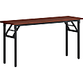 Lorell® Folding Melamine Training Table, 30”H x 60”W x 18”D, Black/Mahogany 1 thumbnail image