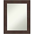 Amanti Art Non-Beveled Rectangle Framed Bathroom Wall Mirror, 29" x 23", Wildwood Brown