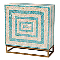 Baxton Studio Utari 28"W Modern Bohemian Mother of Pearl Storage Cabinet, Mosaic Beige/Blue/White/Gold 1 thumbnail image