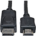 Tripp Lite by Eaton 6ft DisplayPort to HDMI Adapter Cable Video / Audio Cable DP M/M - Male DisplayPort - Type A Male HDMI - 6ft - Black 1 thumbnail image