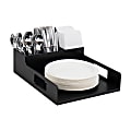 Mind Reader Utensil Napkin & Plate Holder, 4-1/2"H x 15-1/4"W  x 11-1/4"D, Black 1 thumbnail image