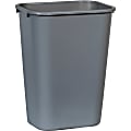 Rubbermaid Commercial 41 QT Large Deskside Wastebaskets - 10.25 gal Capacity - Rectangular - Dent Resistant, Durable, Rust Resistant, Easy to Clean - 20" Height x 11.3" Width x 15.3" Depth - Plastic - Gray - 12 / Carton