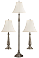 Kenroy Home Table/Floor Lamp, Banister 3-Pack Lamp Set, Brushed Steel