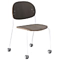 KFI Studios Tioga Laminate Guest Chair With Casters, Dark Chestnut/White