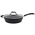 THE ROCK™ By Starfrit® Aluminum Nonstick Deep Fry Pan With Lid & Bakelite® Handle, 11”, Black 1 thumbnail image
