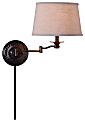 Kenroy Home Wall Lamp, 22"W, Beige Shade/Bronze Base