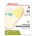 Office Depot® Brand Untabbed Dividers With Double Pockets, Buff, Pack Of 5 1 thumbnail image