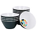 Gibson Home Tropical Sway 12-Piece Melamine Bowl Set, 6”, Teal 1 thumbnail image