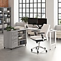 Bush Business Furniture Hustle 72"W Computer Desk and Storage Cabinet with Drawers and Shelves, Platinum Gray, Standard Delivery Service 1 thumbnail image