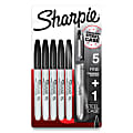 Sharpie® Permanent Markers With Stainless-Steel Marker Case, Fine Point, Stainless-Steel Barrels/Black Ink, Pack Of 5 Markers