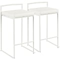 LumiSource Fuji Stacker Counter Stools, White Seat/White Frame, Set of 2 Stools, B26FUJIWW2 1 thumbnail image