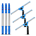 Gritt Commercial Swivel Window Squeegee And Pole Window Washing Kit, 14" Squeegee/20" Pole, Multicolor, Pack Of 3 Kits 1 thumbnail image