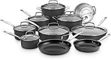 Cuisinart Chefs Classic Nonstick Hard Anodized 17 Piece Cookware Set Black  - Office Depot