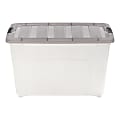 Iris® Stack & Pull™ Storage Box, 13.4 Gallon, Clear/Gray 1 thumbnail image