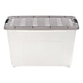 Iris® Stack & Pull™ Storage Box, 13.4 Gallon, Clear/Gray
