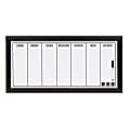 DesignOvations Wyeth Magnetic Framed Dry-Erase Weekly Calendar, Melamine, 13” x 26”, White, Black Plastic Frame 1 thumbnail image