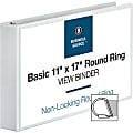 Business Source Round Ring Reference Binder, 2" Ring, 11" x 17", White 1 thumbnail image