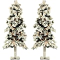 Fraser Hill Farm Snowy Alpine Trees With Clear Lights, 3', Set Of 2 1 thumbnail image