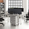 Bush Business Furniture Hustle 2 Person Computer Desk with Mobile File Cabinets, Power Grommets, and Privacy Screen, Platinum Gray,   - HUS014PGSU 1 thumbnail image
