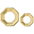 Amscan Octagonal Premium Plates, Gold, 20 Plates Per Pack, Case Of 2 Packs