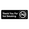 Alpine Thank you for Not Smoking Signs, 3" x 9", Black/White, Pack Of 15 Signs