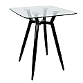 Lumisource Clara Mid-Century Modern Counter Table, Square, Clear/Black