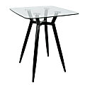 Lumisource Clara Mid-Century Modern Counter Table, Square, Clear/Black 1 thumbnail image