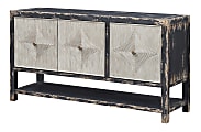 Coast to Coast Reid 3-Door Storage Credenza/Sideboard With Shelf, 32"H x 60"W x 18"D, Morton Vintage Two Tone