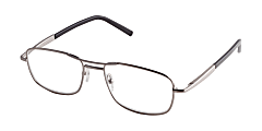 ICU Eyewear DDE Men's Reader Glasses, Silver, +2.00