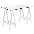 Office Star™ Middleton 47"W Writing Desk, Clear/White 1 thumbnail image