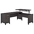 Bush Furniture Somerset 72"W 3-Position Sit-To-Stand L-Shaped Desk, Storm Gray, Standard Delivery