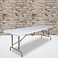 Flash Furniture Commercial Height-Adjustable Bi-Fold Plastic Banquet And Event Folding Table, 34"H x 29"W x 96"D, Granite White 1 thumbnail image